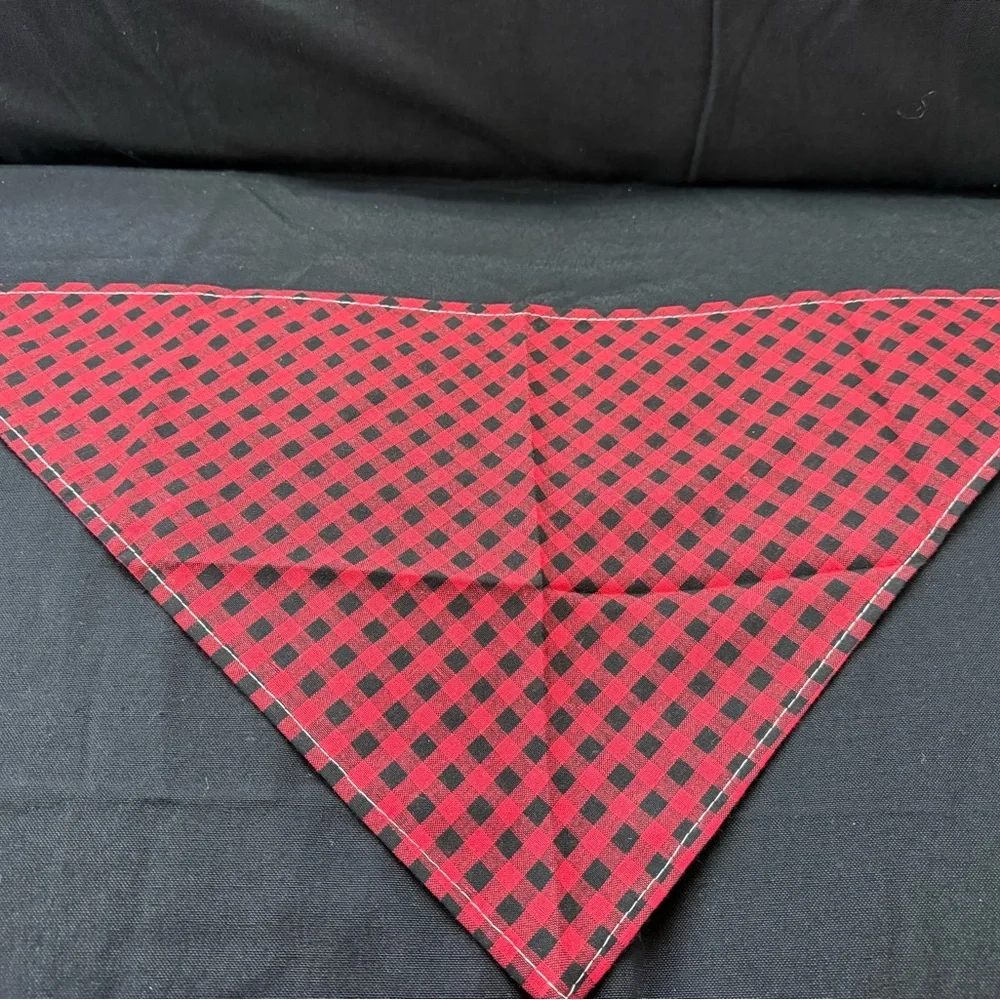 Black and Red Checkered Dog Bandanna